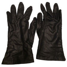 Women's Black Gloves Nylon / Rayon Made in USA Very Thin, Tight Gloves Vintage