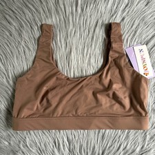 Joyspun Wireless Scoop Bralette Womens Size Medium Brown Wirefree Pull Over Bra