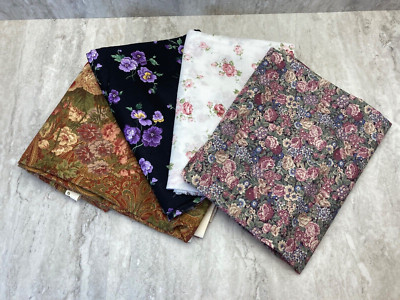Fabric - 4 Different Patterns - All  more then a Yard - Assorted Colors