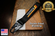 Vintage Toyota Heritage Stripes Keychain Lanyard, Metal Clip Key Ring Accessory