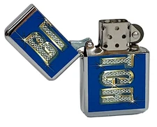 Bitch Bling Gold & Diamond Letters Flip Top Chrome Oil Lighter Wind Resistant