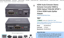 HDMI Audio Extractor Stereo Extractor Converter HDMI to HDMI Optical TOSLINK SPD