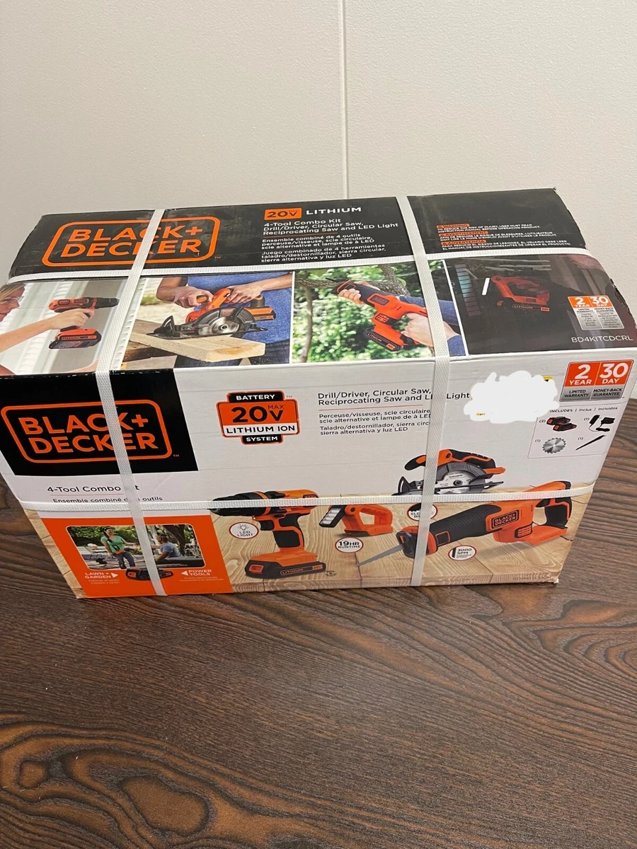 new Black Decker 20V MAX 1.5 Ah Cordless Li Ion 4 Tool Combo Kit