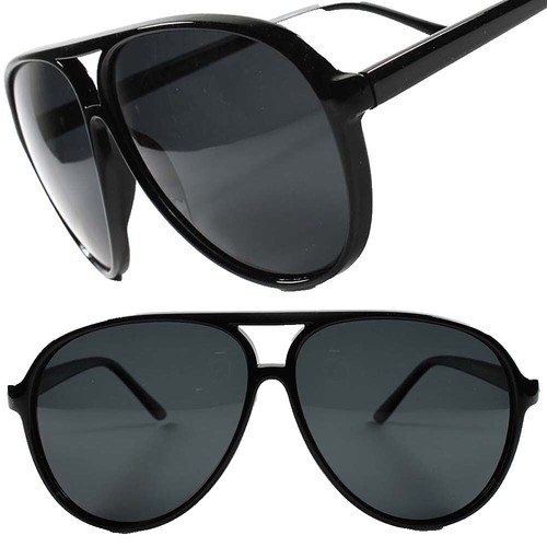 KISS Black Oversized Rounded Rectangle Sunglasses with Gold  display picture 3