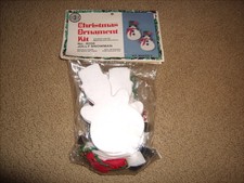 Vintage 1983 Holiday Christmas Ornament Kit sequin JOLLY SNOWMAN makes 2 NEW