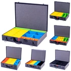 Metal Storage Screw Case Box Fixing Organiser Tool Compartment Storage Black