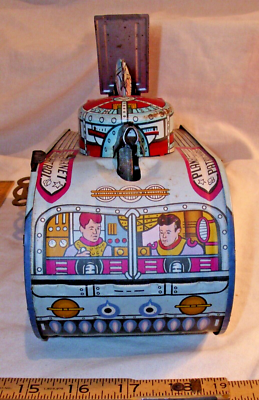 MARX OFFICIAL REX MARS PLANET PATROL X-1 SPACE TANK TIN WIND UP