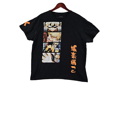 Funimation My Hero Academia Mens T-Shirt Bakugo Rage Progression Anime Black XL