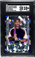 2021 Leaf Metal Draft Anthony Gutierrez PURPLE CRYSTAL (6/10) SGC 10 w/10 AUTO
