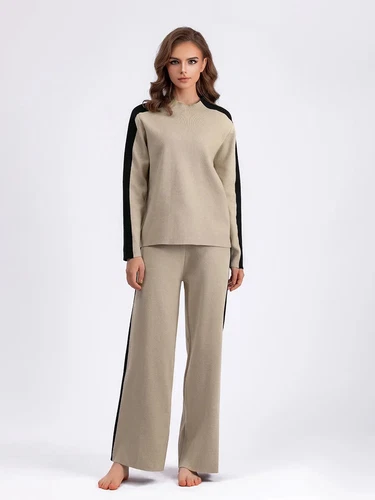 Damen Anzug zweiteilig Sets Langarm Tops Hose Sets Trainingsanzug 2 Stück - Bild 14 von 26