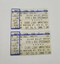 STYX / REO SPEEDWAGON - VINTAGE July 8, 2000 CONCERT TICKET STUB (Lot of 2) Uesd