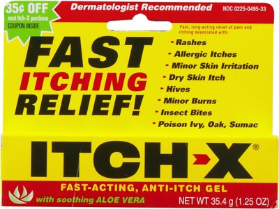 2 Pack - Itch-X Anti-Itch Gel Itch Relief 1.25 Oz Each