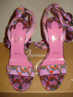 100%AUTH NEW WOMEN LOUBOUTIN SANDALE PINK DU DESERT 100 SILK HEEL/SANDALS US 9.5 — photo 8