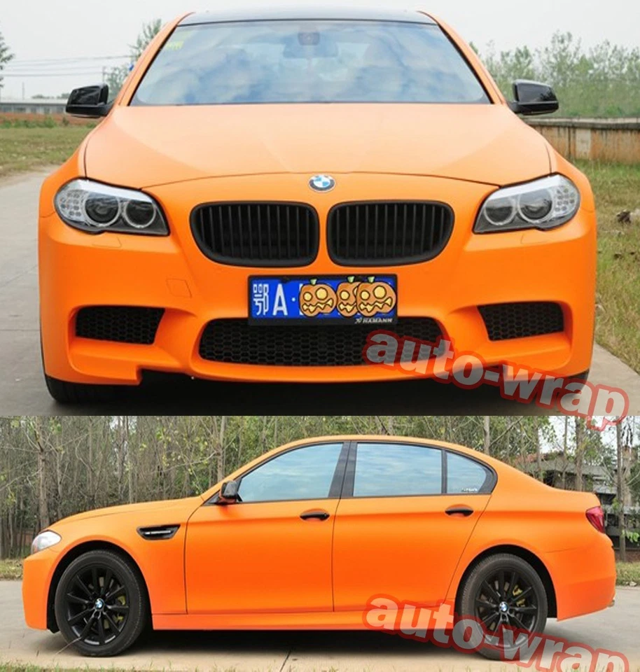 Optional Flat Entire Car Matte Finish Vinyl Wrap Film Sheet Sticker Decal Orange - Imagen 3 de 4