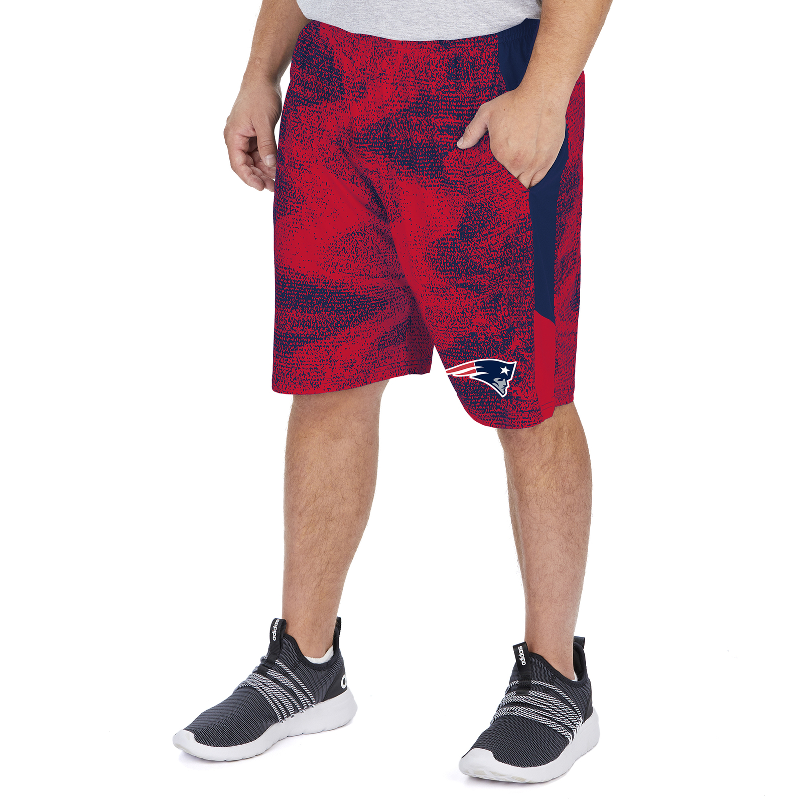 Мужская футболка Zubaz NFL New England Patriots командного цвета Static Short с боковыми вставками