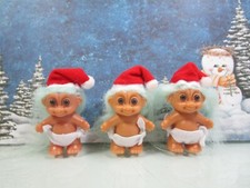 THREE SANTA BABIES - 2" Russ Troll Dolls - NEW IN ORIGINAL BAGS