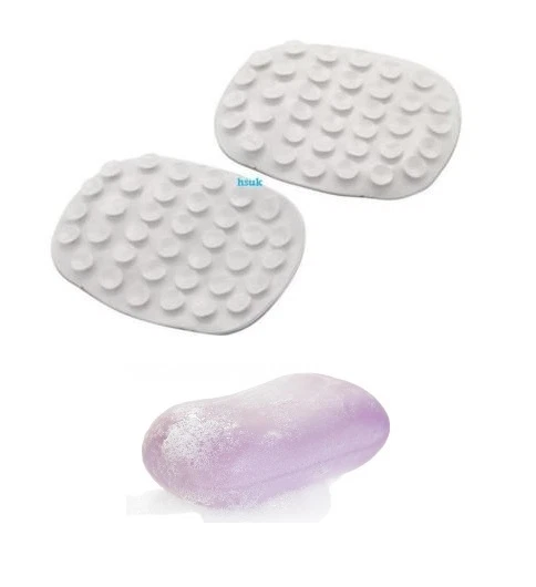 SUNNEX 2 PACK SET RUBBER GRIP SOAP SUCTION HOLDER PAD KITCHEN SHOWER BATHROOM ANTI SLIP
