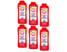 Arm  Hammer Odor Defense Sport Body Powder 12 Ounces, Pack of 6