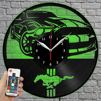 LED Clock Ford Vinyl Record Wall Clock Led Light Wall Clock 3905