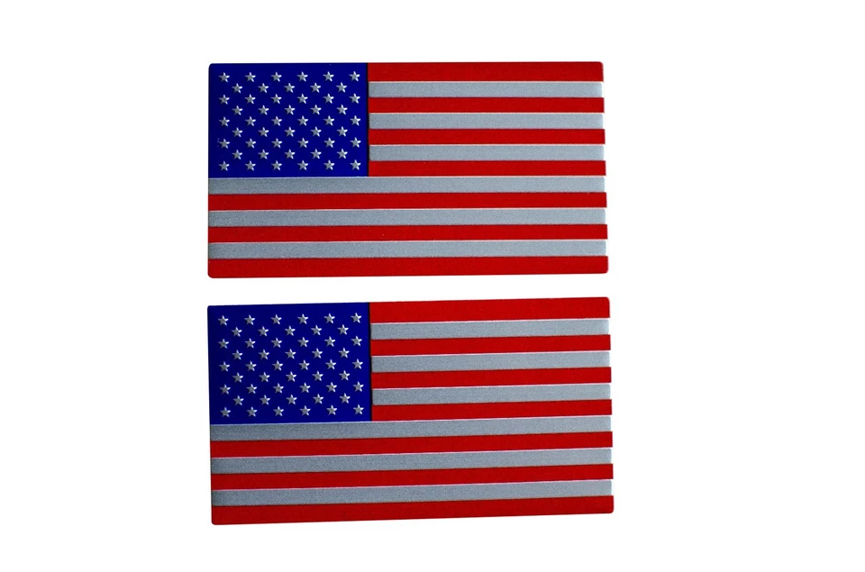 (2 PACK) 3D ALUMINIO Bandera Americana Pegatina Calcomanía Emblema 3M ENORME 5"x2.75" Foto 4 de 4