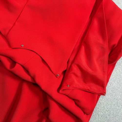 J Crew Jumpsuit Women 4 Red Wide Leg Ruffle Sleeve Open Back Nautical One Piece - Picture 6 of 10