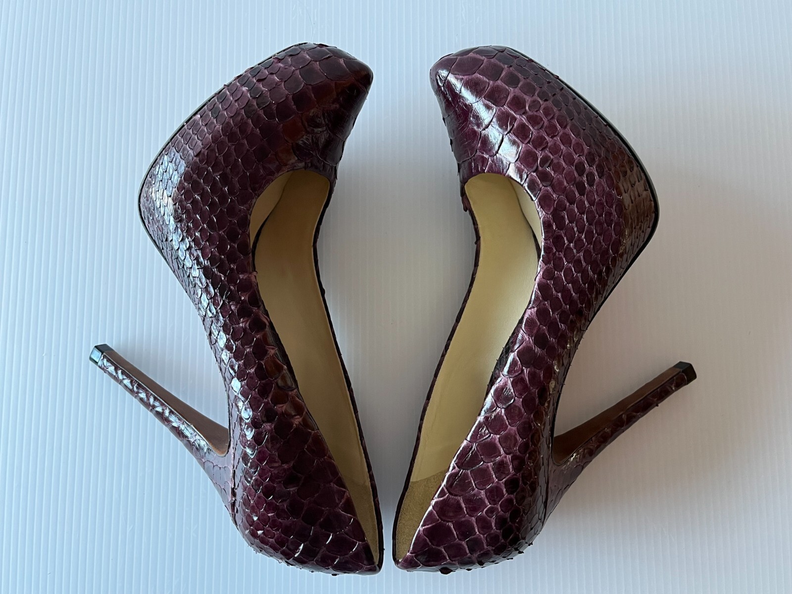 Alexandre Birman Purple Python Pump Heels, Size 7… - image 8