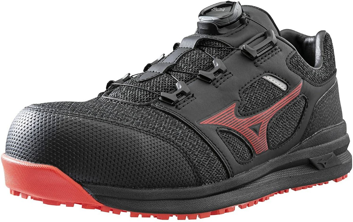 MIZUNO WORKING Safety Shoes ALMIGHTY LS2 52L BOA F1GA2202 Black