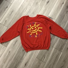 Vintage Men  s Hanes Sweatshirt Size XL Don  t Worry Be Happy