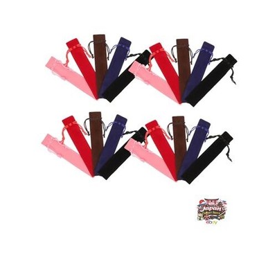 TEHAUX Flannel Drawstring Pen Pouch 20-Piece Set: Pen Storage Bag with Pen