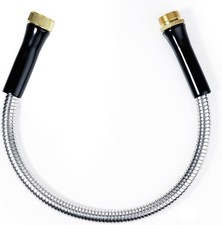 Short Garden Hose 2ft x 5/8" Metal Garden Hose for Hose Reel Faucet Heavy Duty