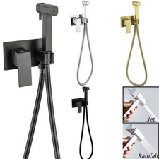 Brass Toilet Concealed Hot/Cold Bidet Sprayer Holder Valve Kit 2 Ways Diaper