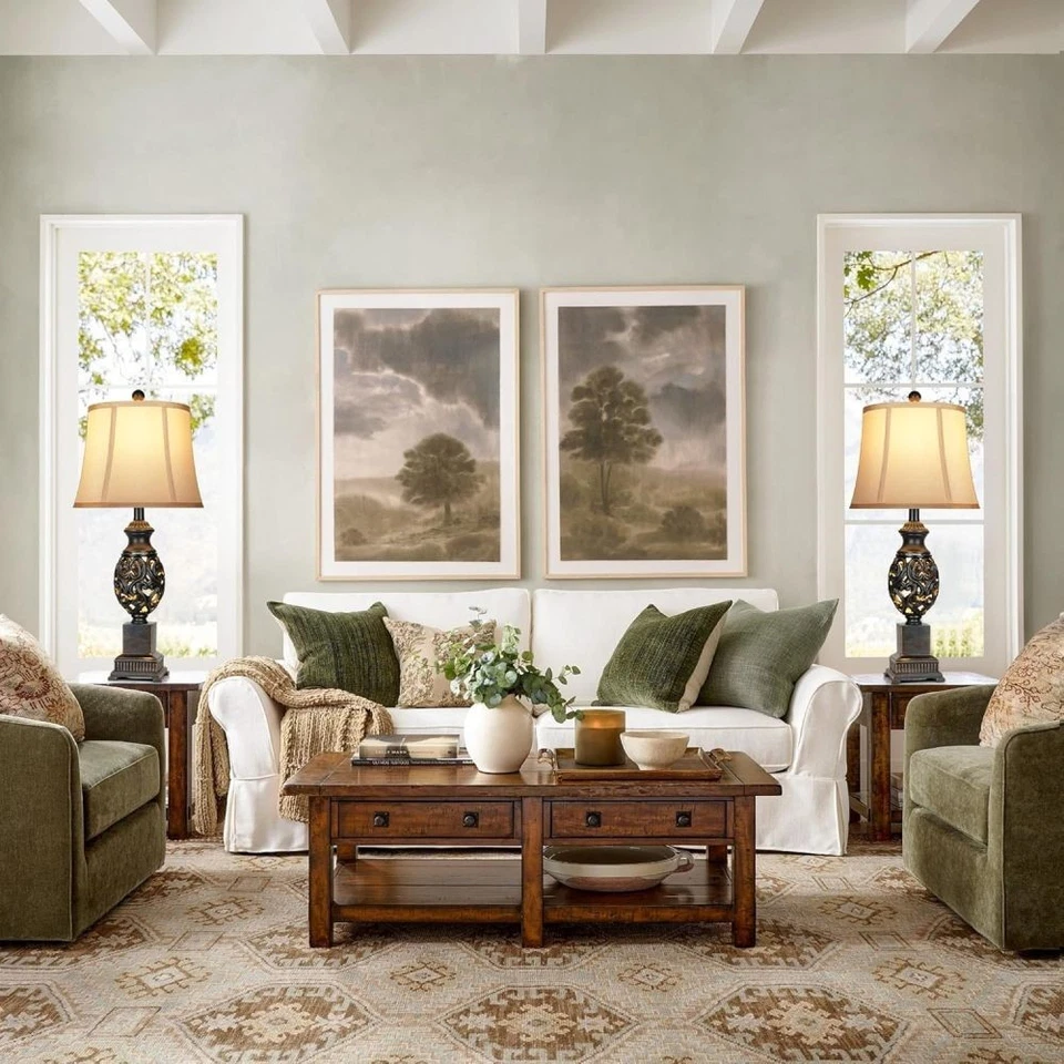 Table Lamps Set of 2.28'' Tall Bedside Lamp with Nightlight for Living Room - Image 4 of 4