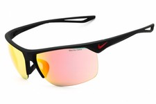 NIKE TRAINER M N IF2484X 006 Sunglasses Matte Black Frame Gray Red Lenses 57mm