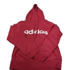 Adidas Women Burgundy Classic Logo Hoodie Pullover Sweatshirt XS