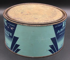Rare Vintage Detroit, MI Keystone Empty Tin Ammonium Carbonate Round Blue Canco — photo 2