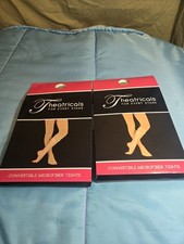 Theatricals Womens Size S Lt Suntan Convertible Microfiber Ballet Tights New 2