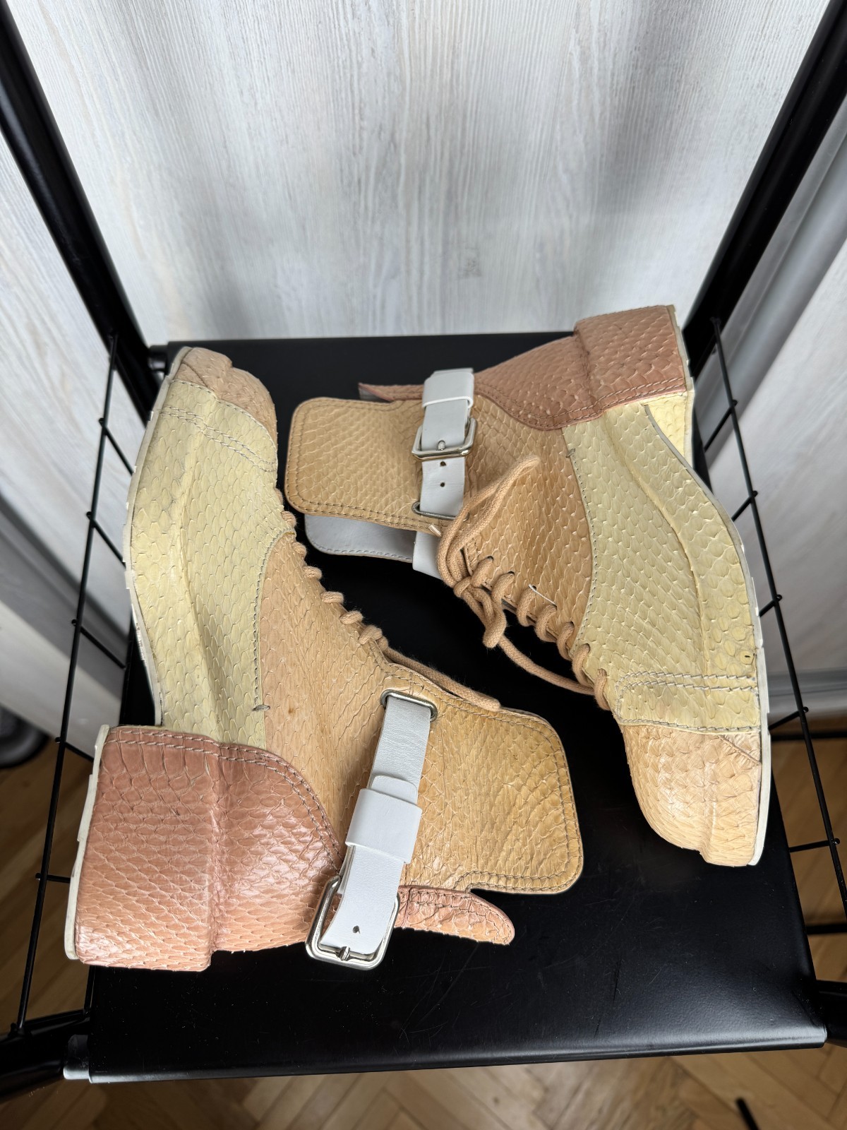 Jil Sander colour blocked snake python style leat… - image 10