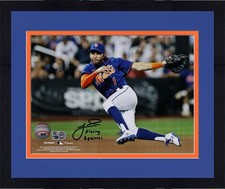 Framed Jeff McNeil New York Mets Signed 8x10 Jump Throw Photo w/Squirrel Insc