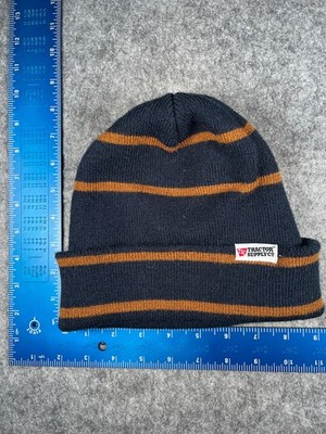 Tractor Supply Co Beanie Toque Adult One Size Blue Beige Knit AnimalFeed Acrylic