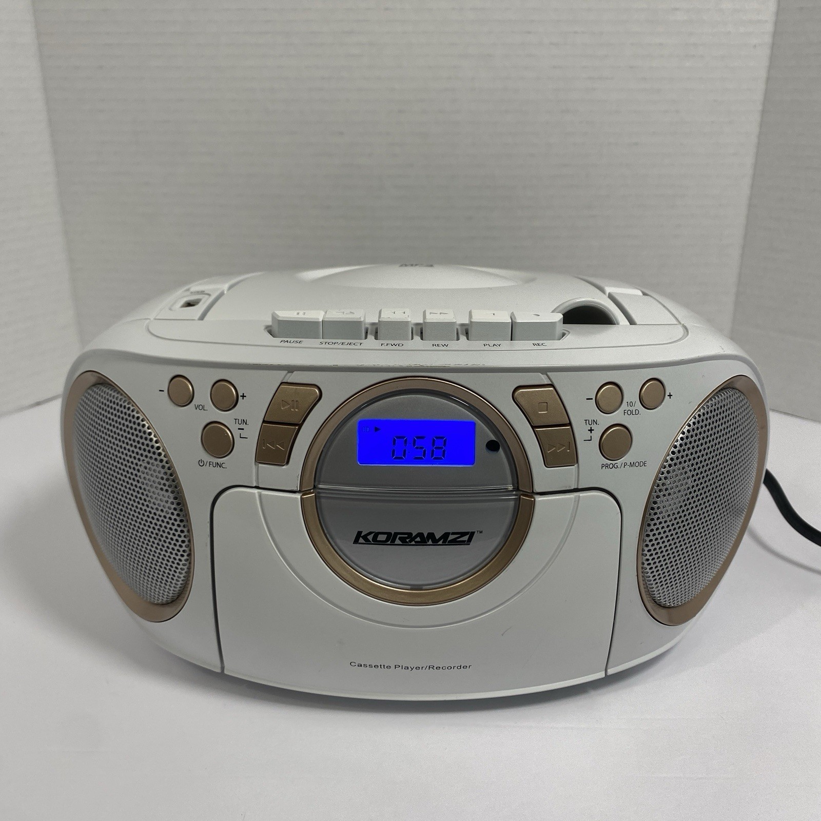 Koramzi Portable CD/MP3/USB Radio Cassette Recorder Boombox 