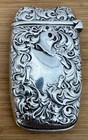 RARE WHITING STERLING FIGURAL HERALDIC KNIGHTS HEAD MATCH SAFE VESTA CASE C 1885