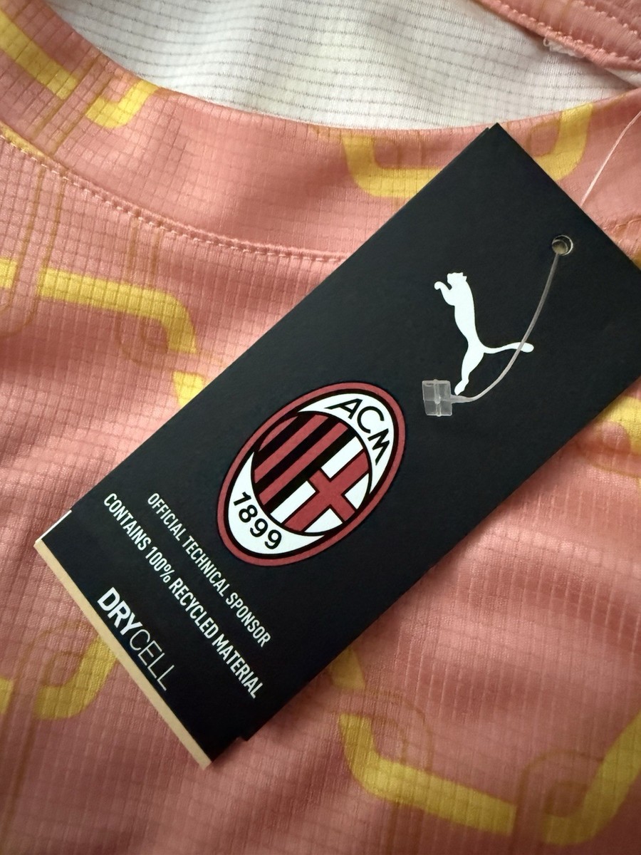 Puma AC Milan eFootball Jersey 2023/24 Pink Yellow Men's 2XL NWT