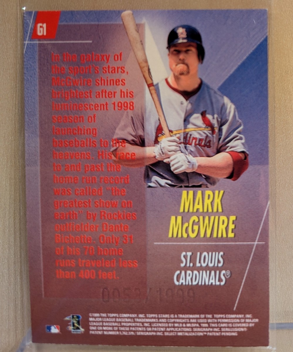 1999 Topps Stars GALAXY #1 Mark McGwire Cardinals RARE INSERT