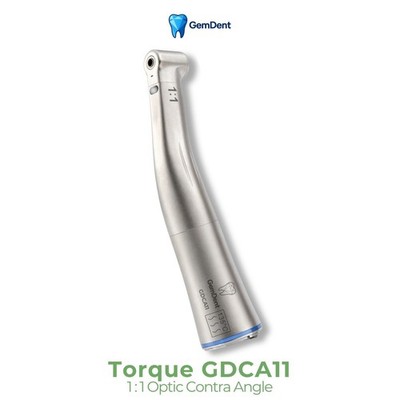 GemDent 1:1 Contra Angle Dental Handpiece Fiber Optic LED Push Internal Water