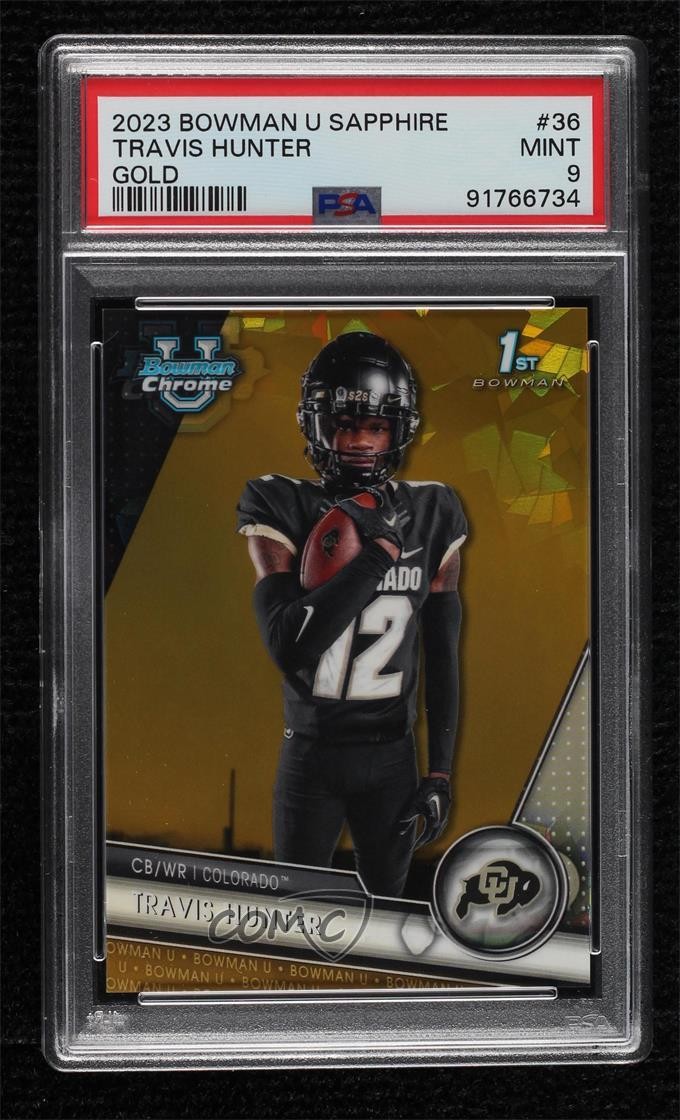2023 Bowman U Chrome Sapphire Edition Gold 22/50 Travis Hunter PSA 9 MINT 11ny