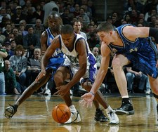 Guard Ray Allen Milwaukee Bucks dribbles the ball through the def- 2002 Photo