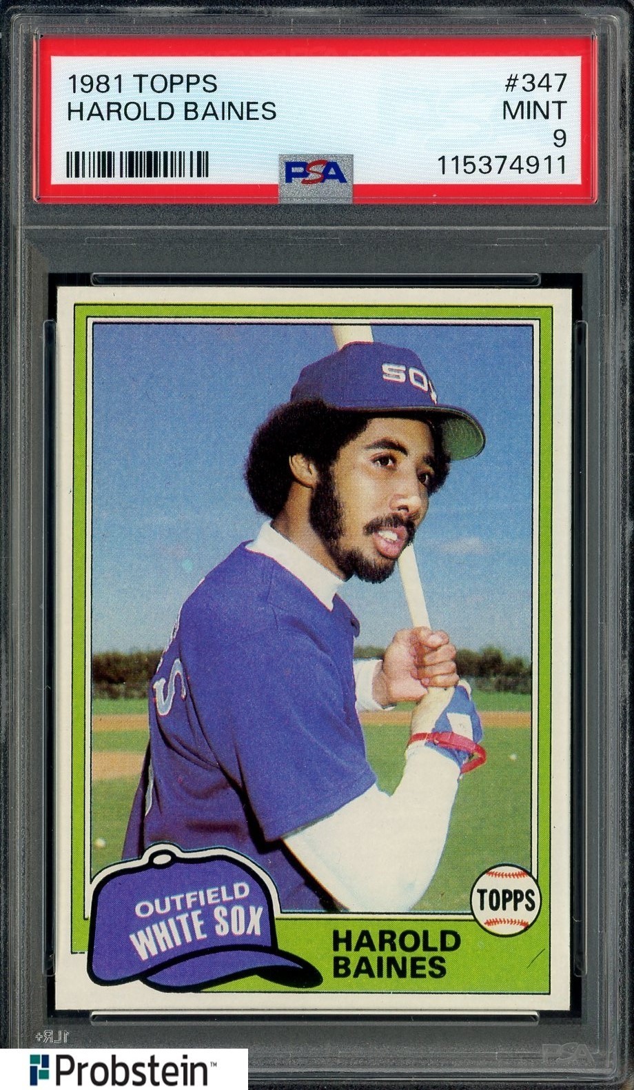 1981 Topps #347 Harold Baines Chicago White Sox RC Rookie HOF PSA 9 MINT
