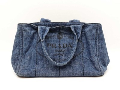 Prada Canapa Tote Bag In Blue Denim Fw0126wxzdu | eBay