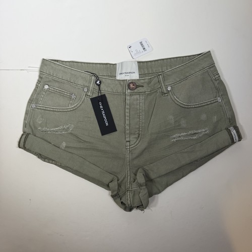 NWT ONE TEASPOON Size 30 Bandits Shorts Womens Super Khaki Moss Cuffed
