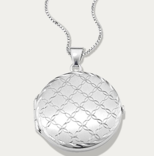 Shane Co Quilted Sterling Silver Locket